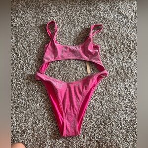 Pink Cutout Swimsuit